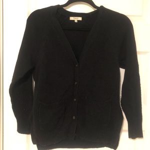 Madewell Classic Black Cardigan with Pockets